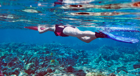 Oahu, Hawaii, Woman Snorkeling