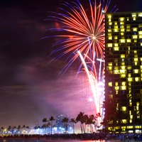Fireworks over Waikiki Beach. Photo: iStock, things to do on oahu