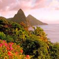 St. Lucia Pitons at Sunset