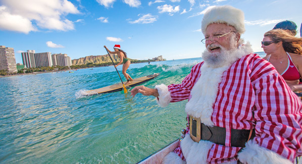 Outrigger Oahu Santa Surfing