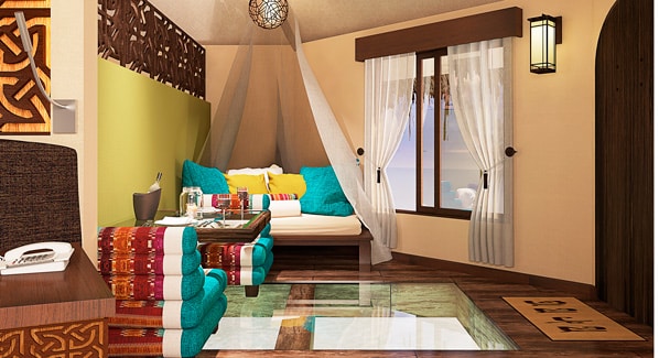 El Dorado Maroma Palafitos Overwater Bungalow Interior