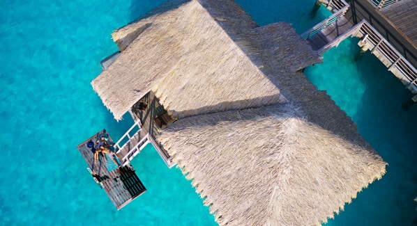 Bora Bora InterContinental Bungalow Overhead